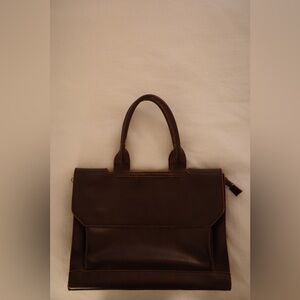 Elegant Brown Leather Men's Bag